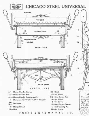 Chicago dreis hand brake parts